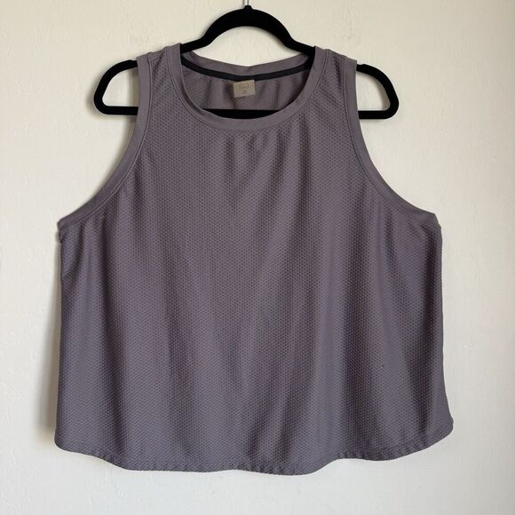 CALIA Tops - Calia Womens XXL Gray Honeycomb Textured Sleeveless Tank Athletic Gym Athleisure